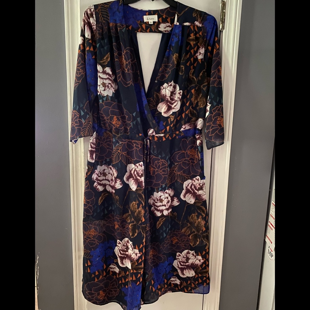 Navy flower print jumpsuit